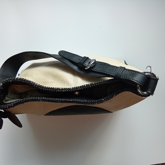 Tuckér Tweed Equestrian Manor Tote Shoulder Bag Black and Cream - Picture 5 of 7